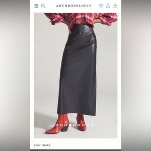 NWT Anthropologie Faux Leather Midi Skirt